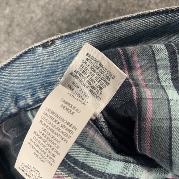 L.L. Bean Womens Medium Original Fit Jeans Flannel Lined Blue Comfortable Warm - Picture 4 of 12